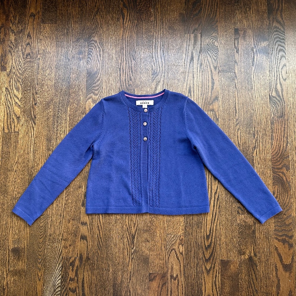 Mini Boden cotton cardigan sweater buttons 7-8Y